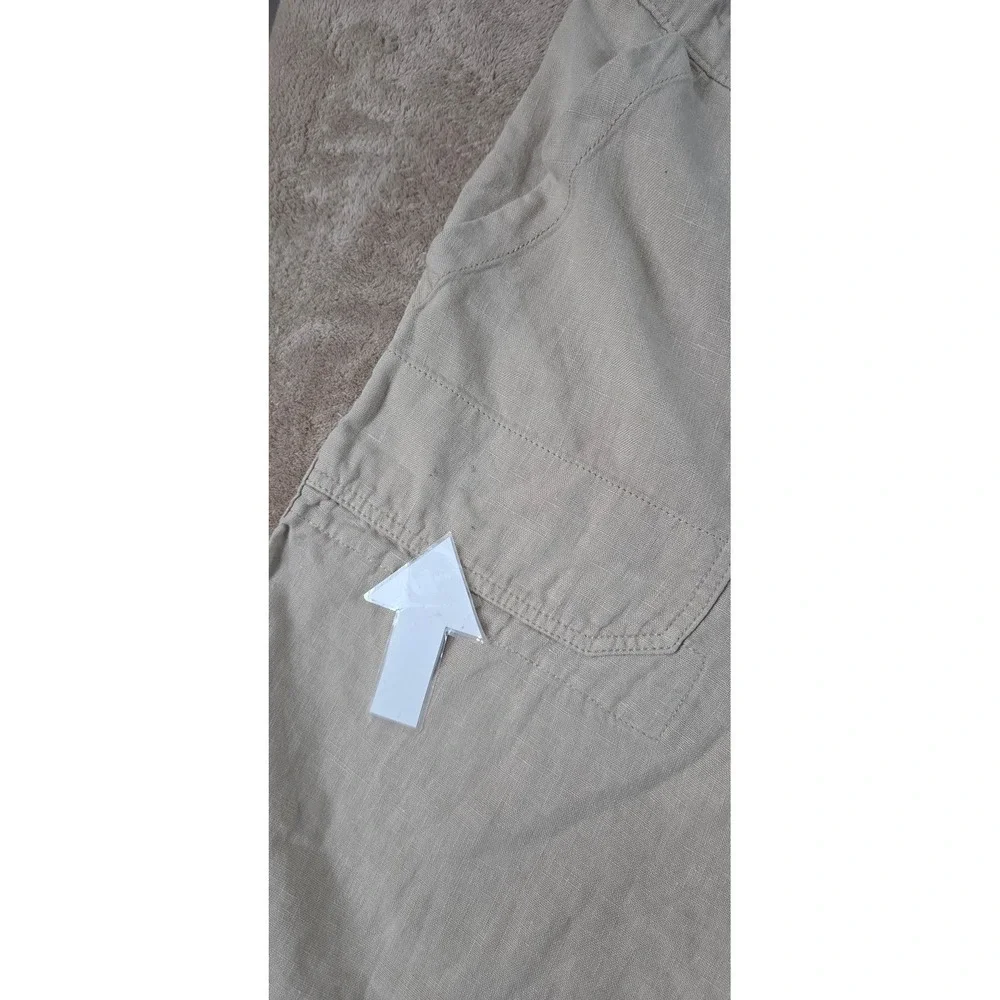 Lucky Brand originals shorts Mens 38 Beige 100% linen drawstring